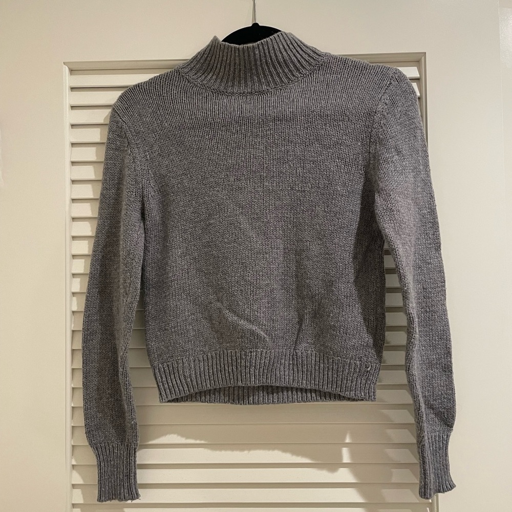 Grey Mock Neck Sweater